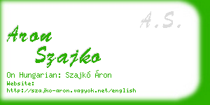 aron szajko business card