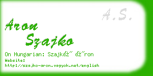 aron szajko business card